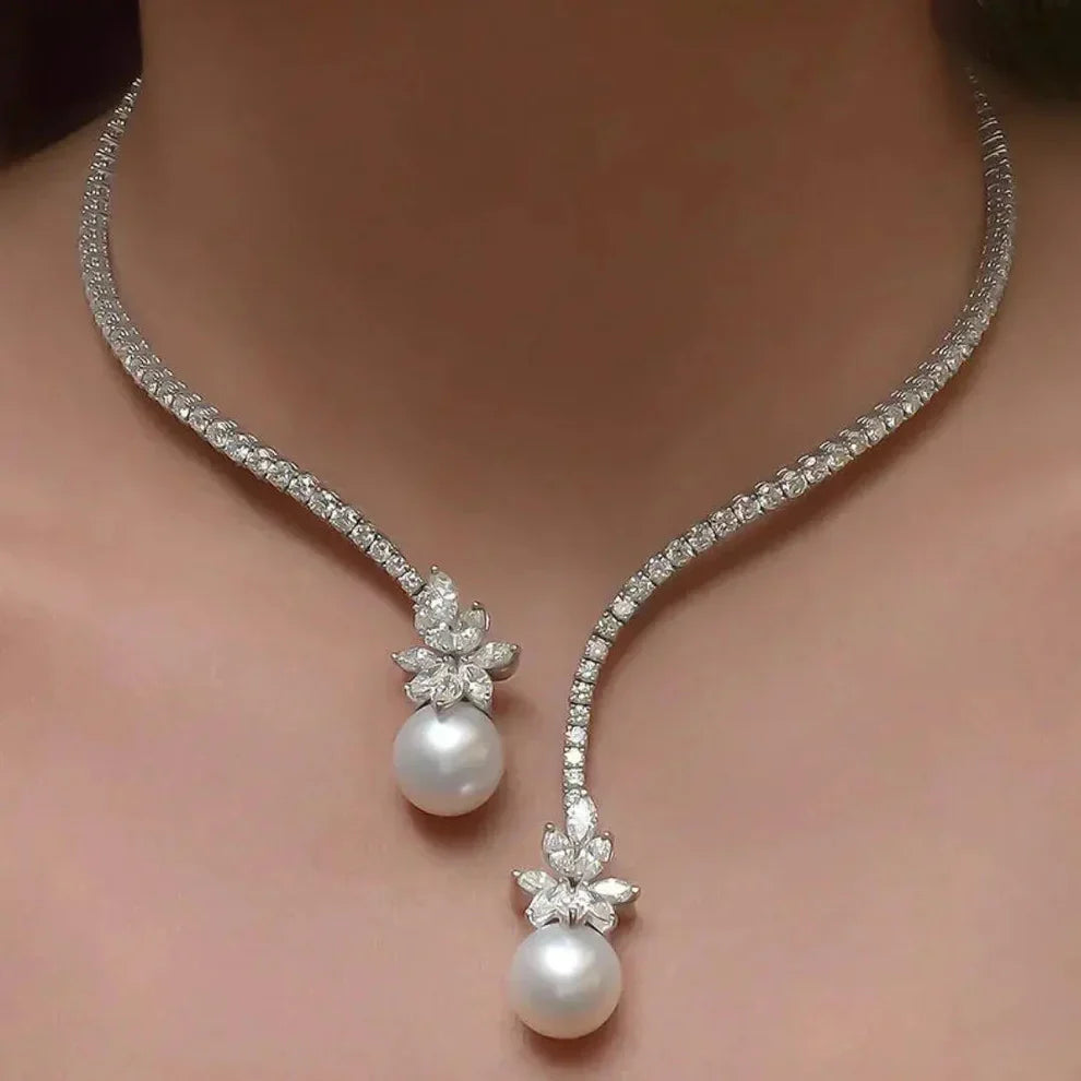 Elegante glänzende Sterling Halskette