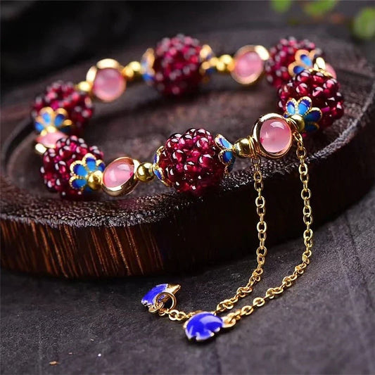 Natürliches Granatapfelarmband