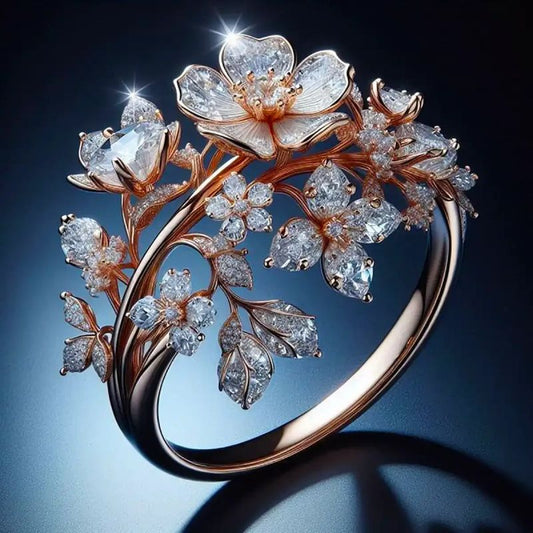 Eleganter Vintage Blumenring
