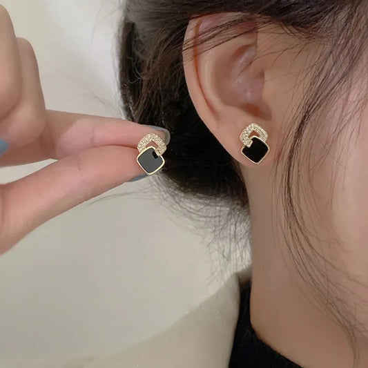 Vintage Onyx Ohrringe