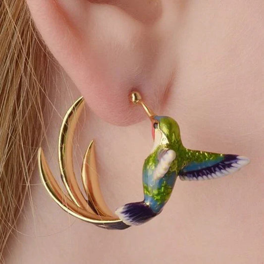 Ohrringe mit Kolibri-Motiv