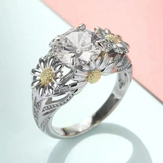 Vintage Gelber Sonnenblumenring
